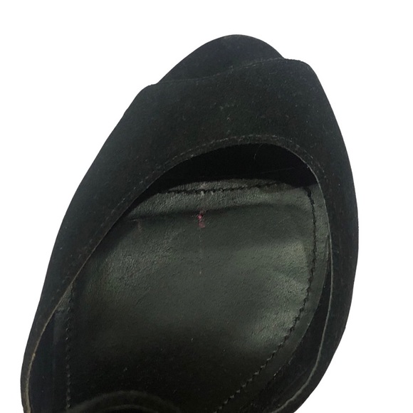 Steve Madden 🅟🅡🅔-🅞🅦🅝🅔🅓 Platform Black Suede Shoes Size 10 US - Picture 9 of 10
